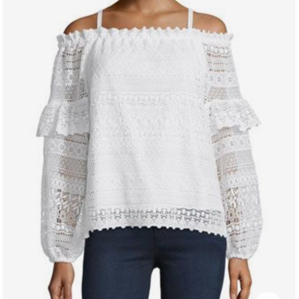 Parker Jordana Cold Shoulder Lace Blouse